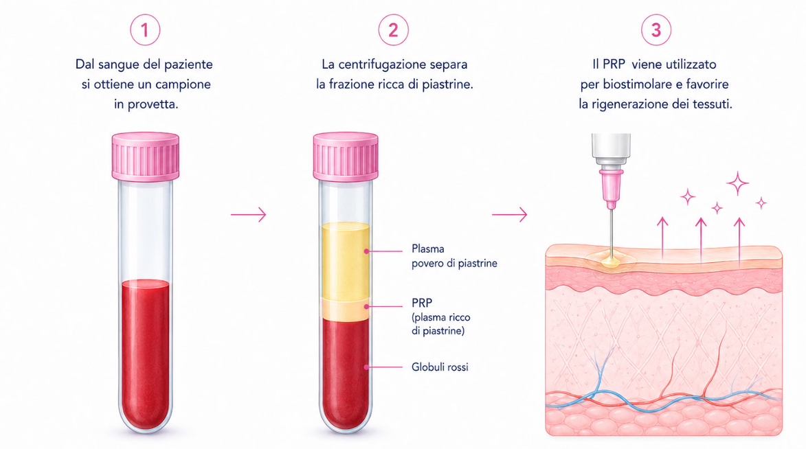 Schema in tre passaggi del separatore ematico PRP